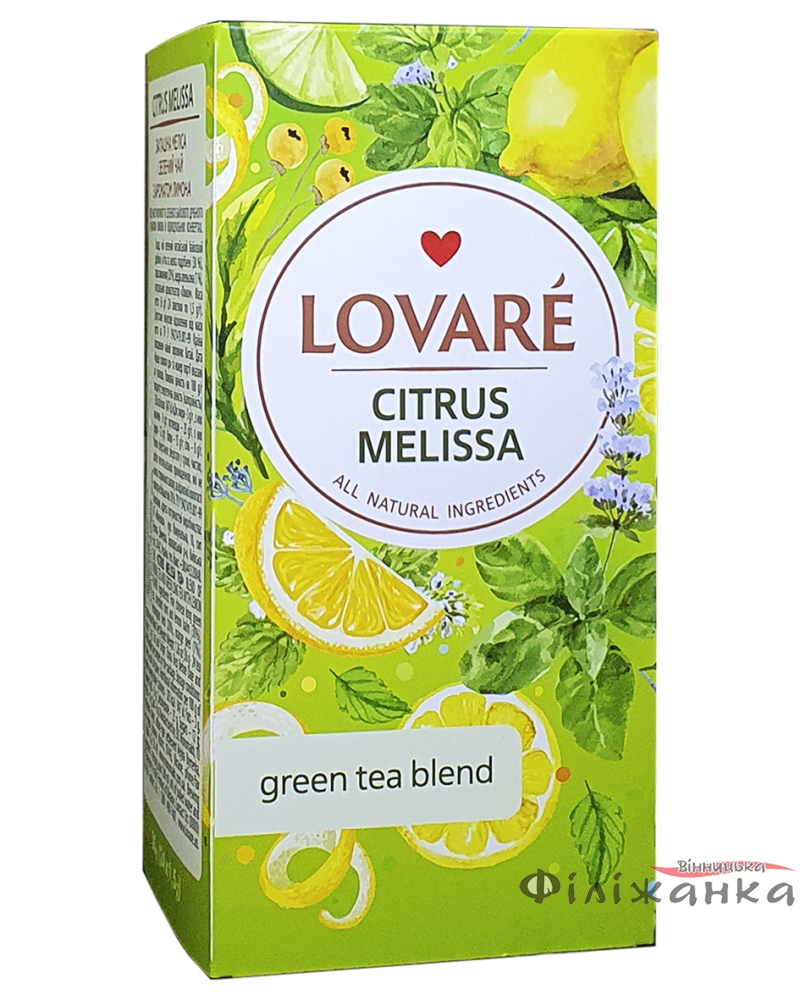 Чай Lovare Citrus Melissa зелений в пакетиках 24 шт х 1,5 г (55878)