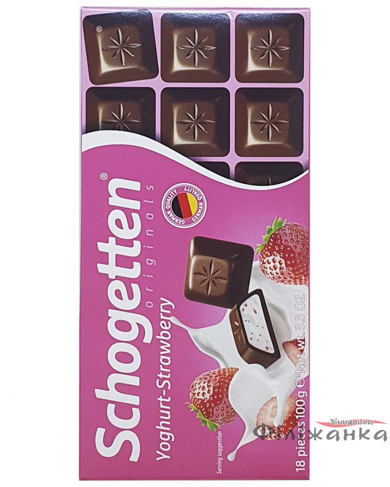 Шоколад Schogetten Yoghurt-Strawberry Молочний зі смаком полуничного йогурту 100 г (52208)