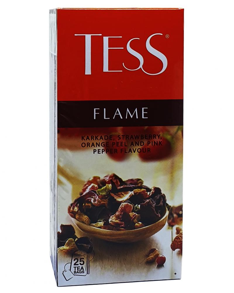 Чай Tess Flame каркаде с цедрой апельсина и кусочками клубники в пакетиках 25 шт х 2 г (53787)