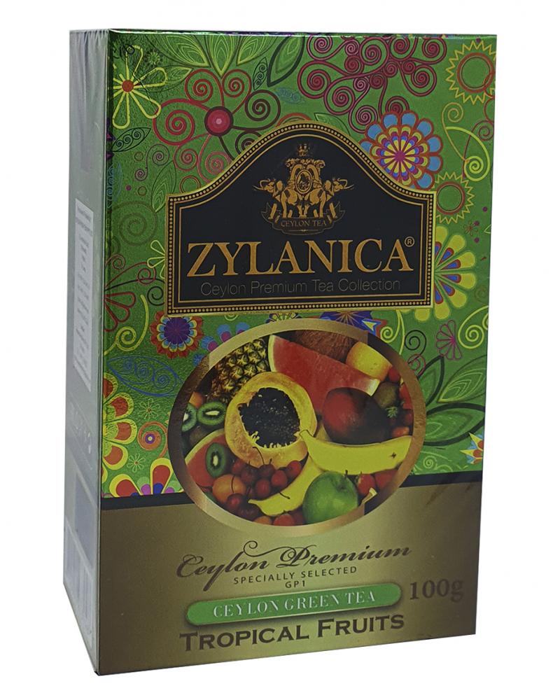 Чай зелений з тропічними фруктами Zylanica Tropical Fruits Ганпаудер 100 г (871)
