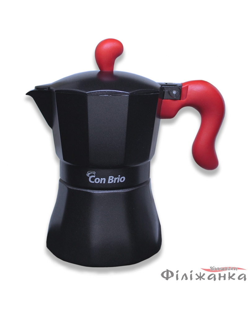 Гейзерная кофеварка Con Brio на 3 чашки (красная) (55526)