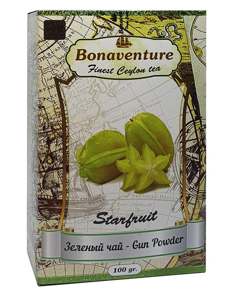 Чай Bonaventure Starfruit Ганпаудер зелений з карамболем 100 г (1752)