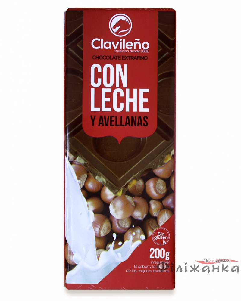 Шоколад Clavileno мол. з лісовим горіхом 200гр. 53 (56137)
