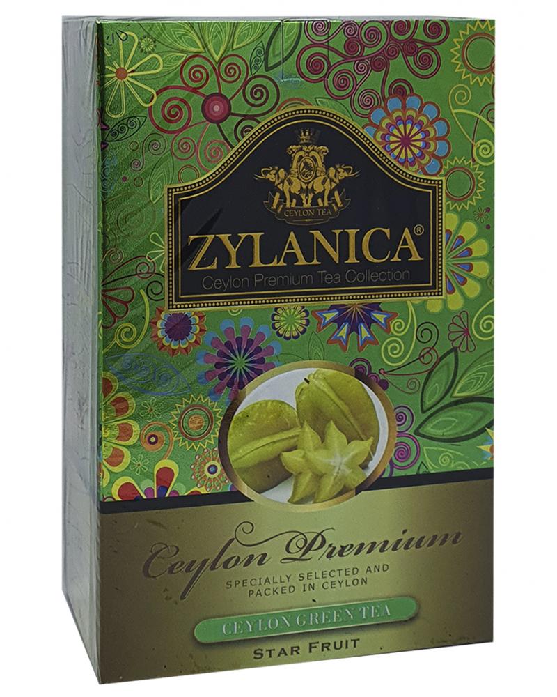 Чай зелений з ароматом карамболю Zylanica Star Fruit Ганпаудер 100 г (875)