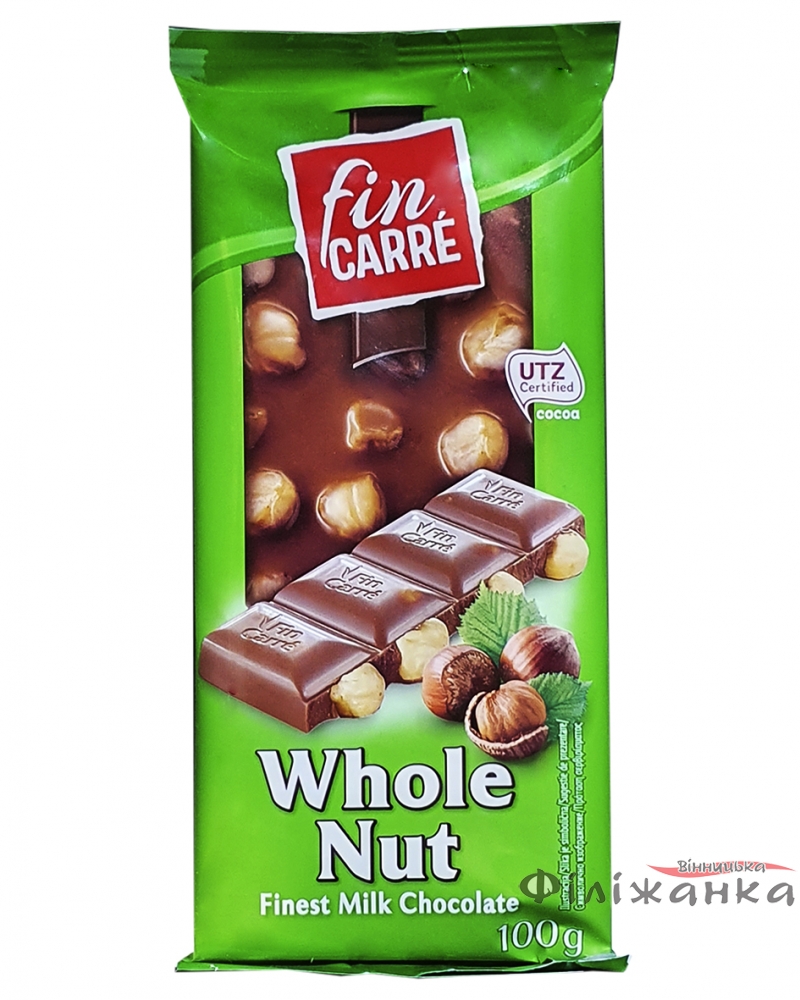 Шоколад Fin Carre Whole Nut Молочный с фундуком 100 г (54336)