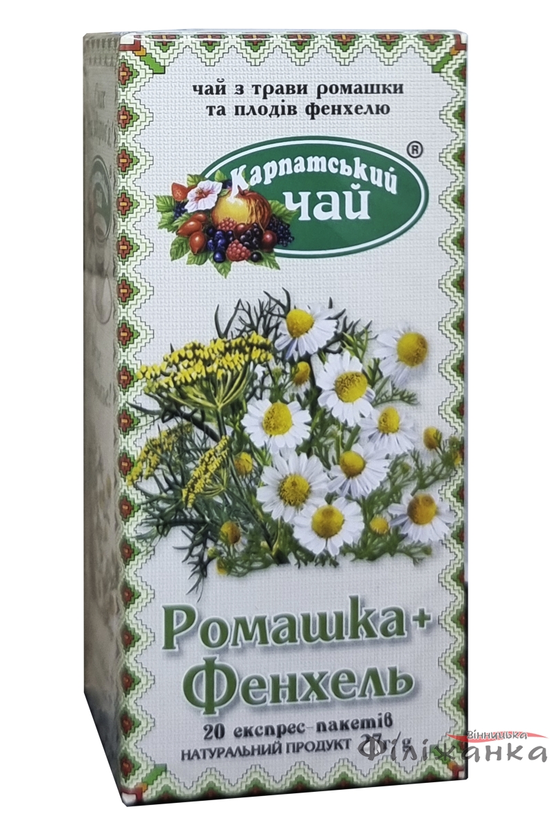 Карпатський чай Ромашка+Фенхель в пакетиках 20 шт (56741)