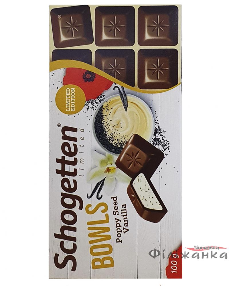 Шоколад молочный с ванильно-кремовой начинкой и маком Schogetten 100 г (56035)