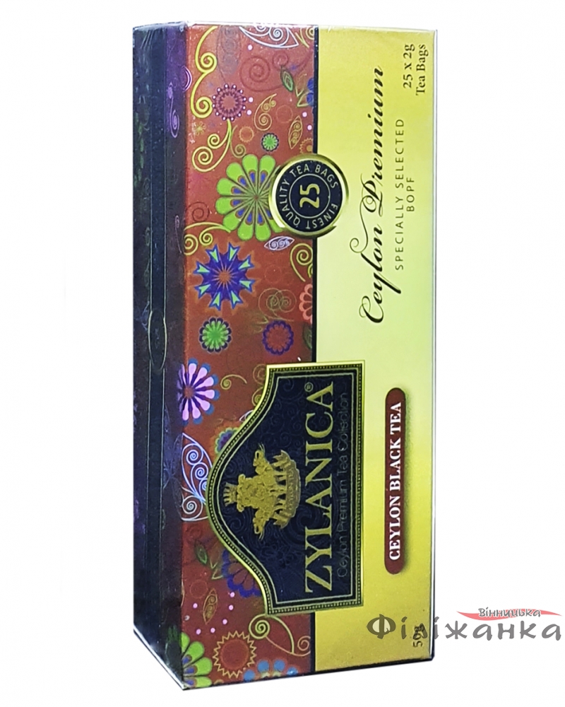 Чай чорний в пакетиках Zylanica Ceylon Premium 25 шт х 2 г (878)