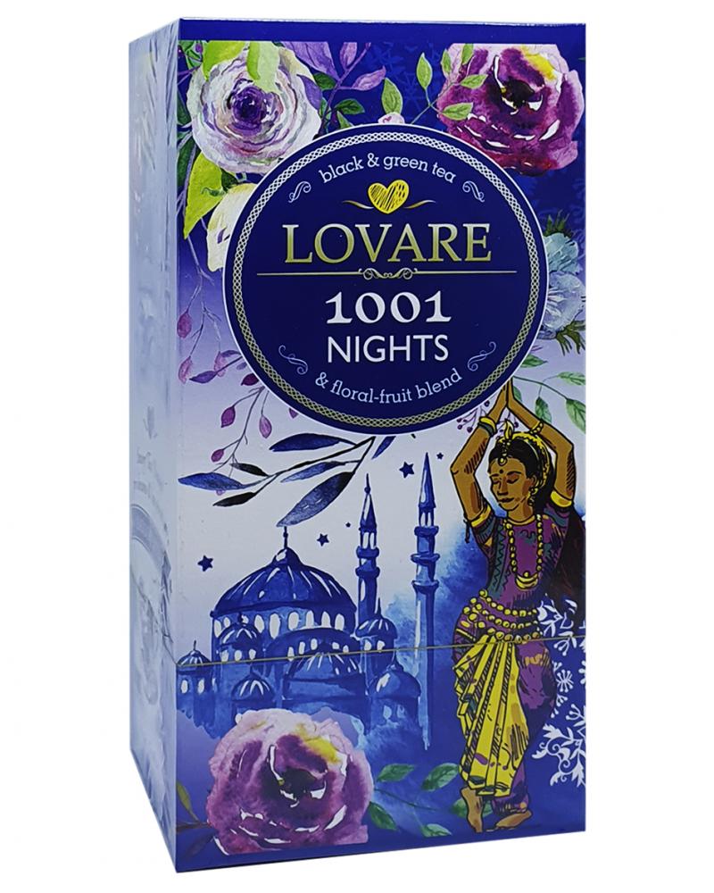 Чай Lovare 1001 ніч чорний з зеленим з ароматом винограду в пакетиках 24 шт х 2 г (1404)
