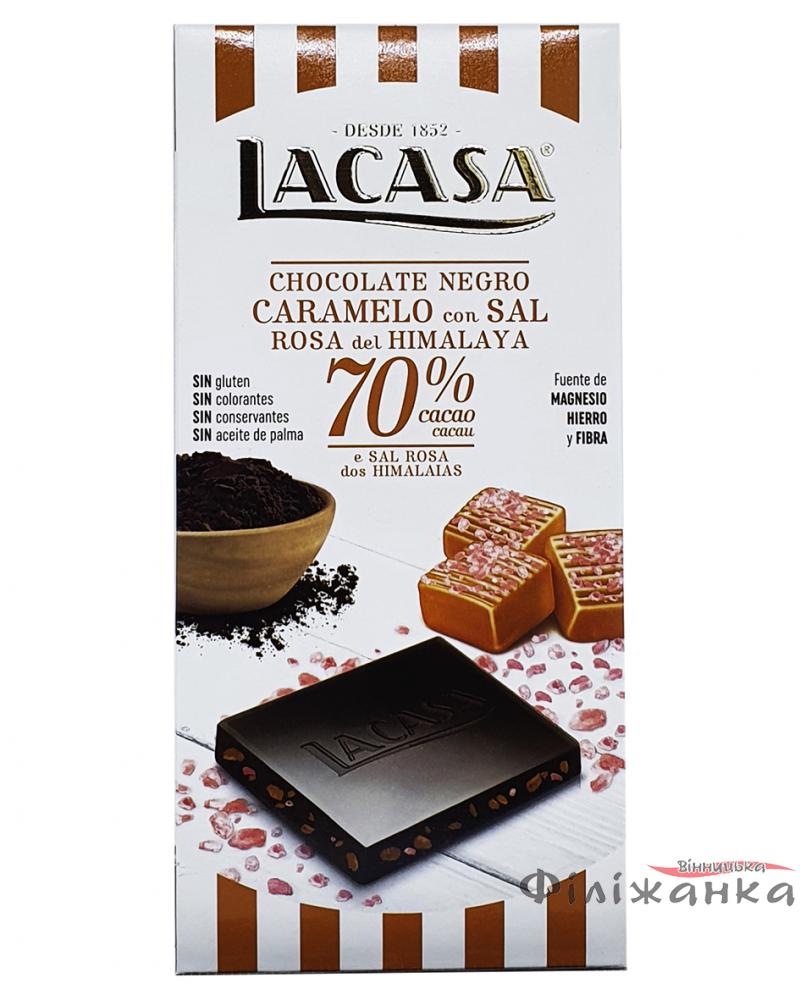 Шоколад черный Lacasa Chocolate Negro 70% с карамелью и розовой гималайской солью 100 г (55085)
