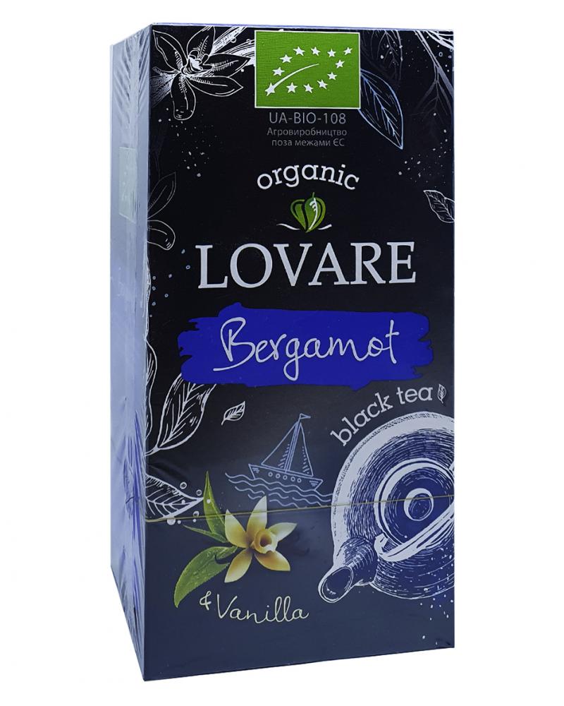 Чай Lovare Organic Bergamot&Vanilla чорний з маслами бергамота і ванілі в пакетиках 24 шт х 1,5 г (52927)