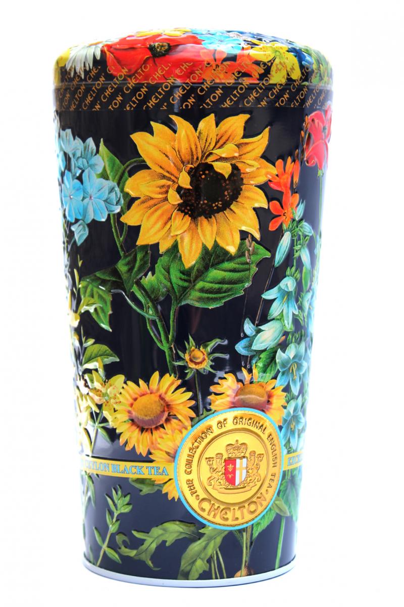 Чай Chelton Ваза з польовими квітами чорний з шматочками фруктів і пелюстками квітів в металевій банці 100 г (52797)