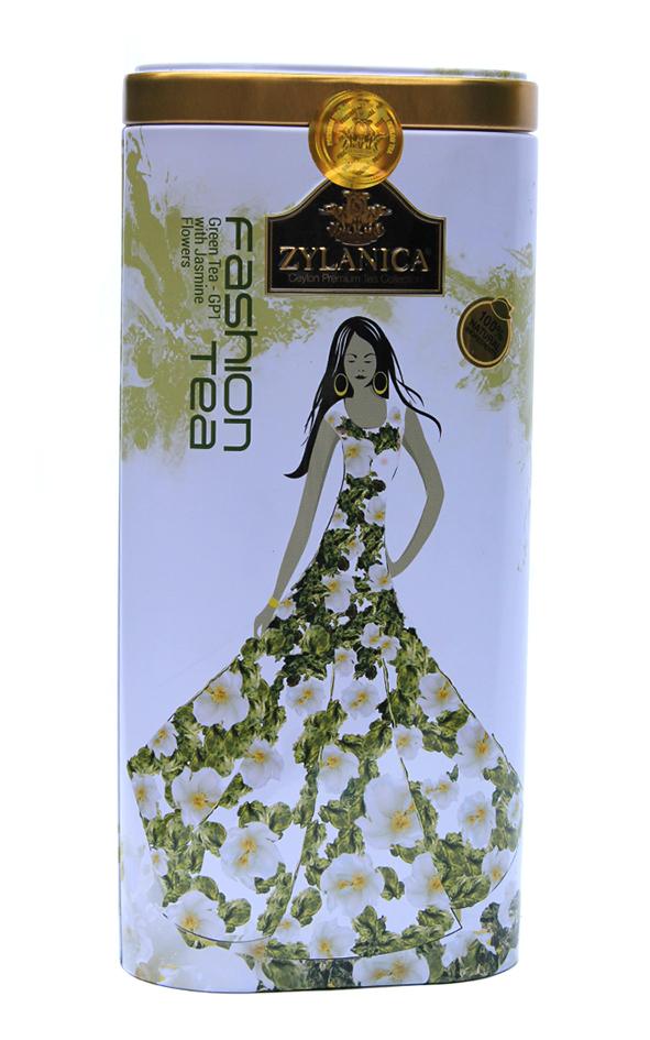 Чай зелений з пелюстками квітів Zylanica Fashion tea Жасмин Ганпаудер 100 г  (51934)