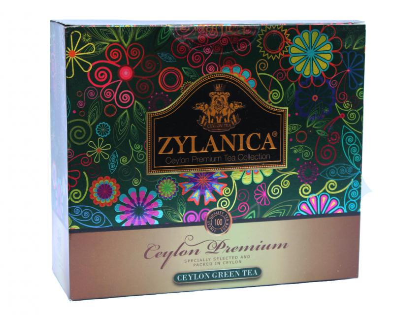 Чай зелений в пакетиках Zylanica Ceylon Premium 100 шт х 2 г  (880)