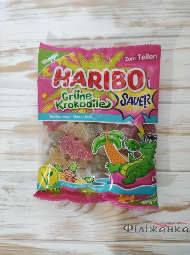 Желейні цукерки Haribo Sauer Grune Krokodile 175г (57311)