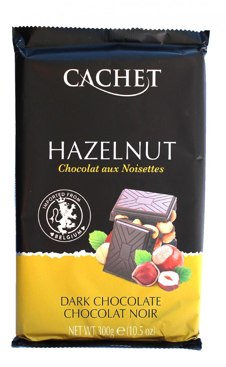 Шоколад Cachet Hazelnut Черный с фундуком 300 г (52302)