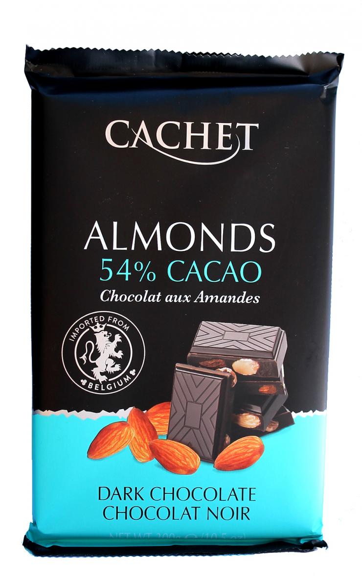 Шоколад Cachet Almonds Черный 54% с миндалем 300 г (52380)