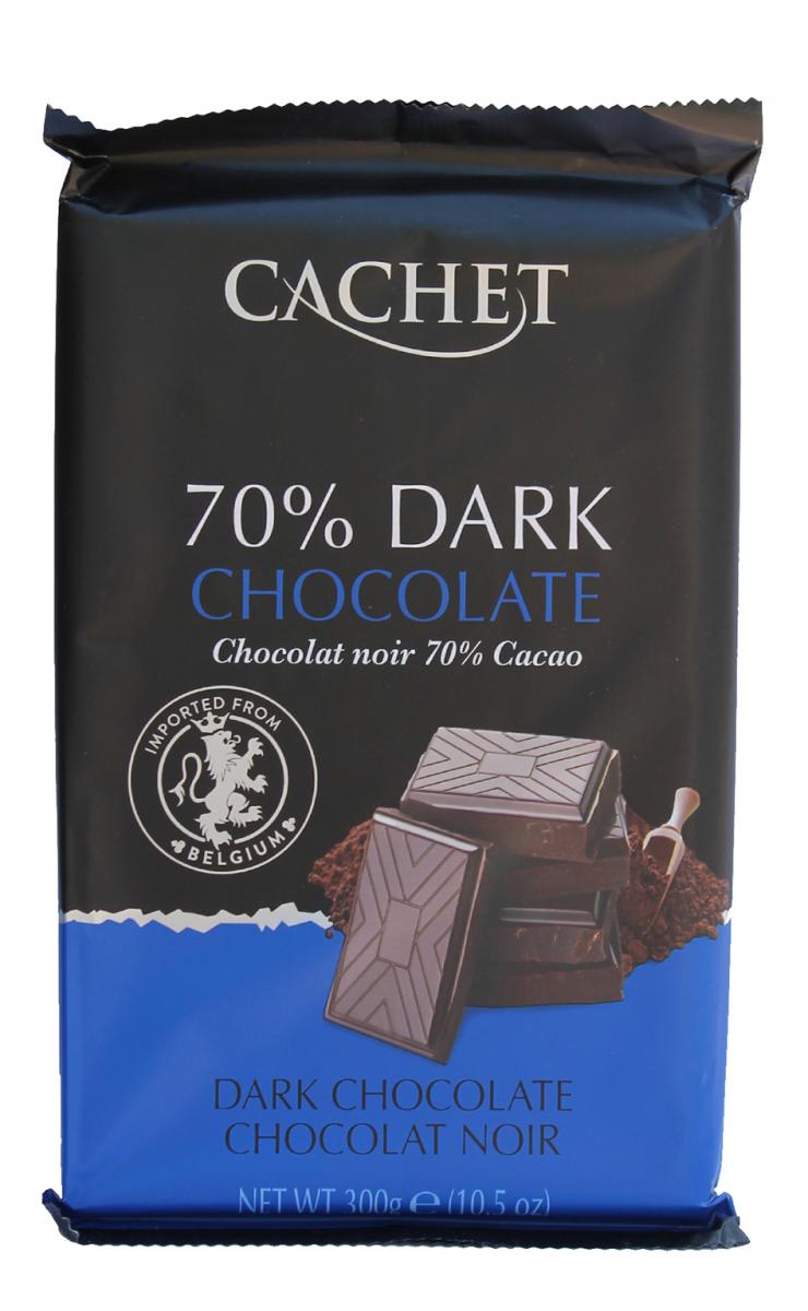 Шоколад Cachet DARK Чорний гіркий 70% 300 г (52304)