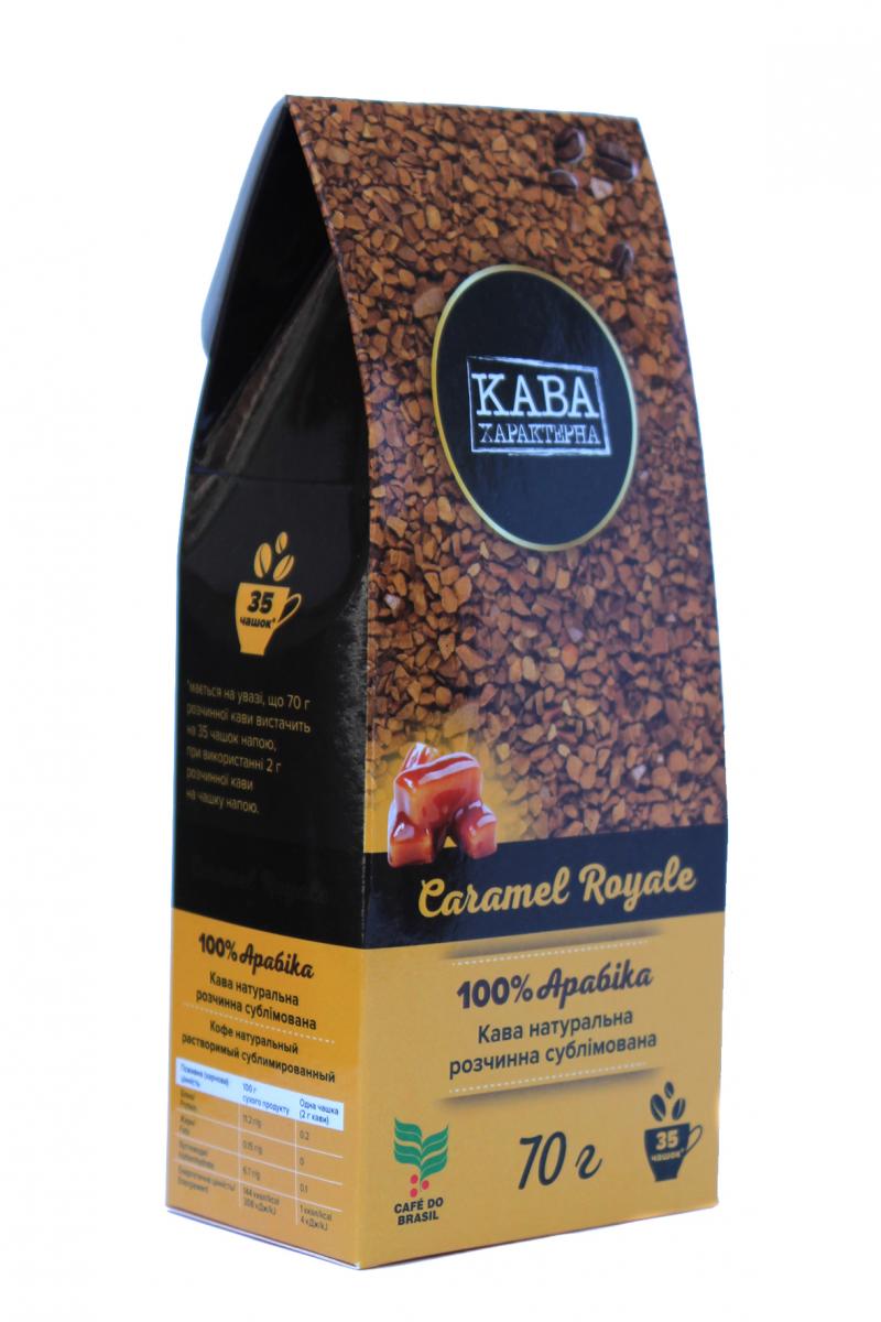 Кофе растворимый Кава Характерна Caramel Royale с ароматом карамели 70 г (52495)