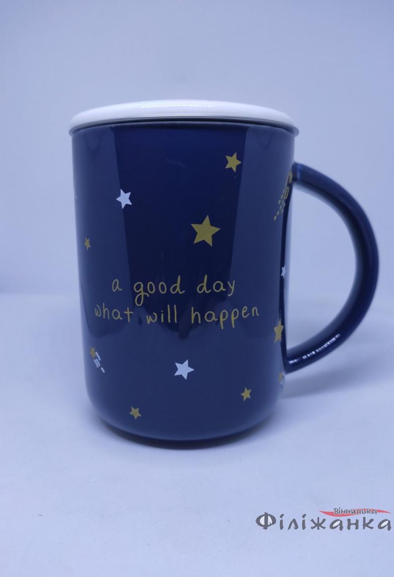 Чашка с металлическим ситом Great Coffee Счастье 400 мл (55581)