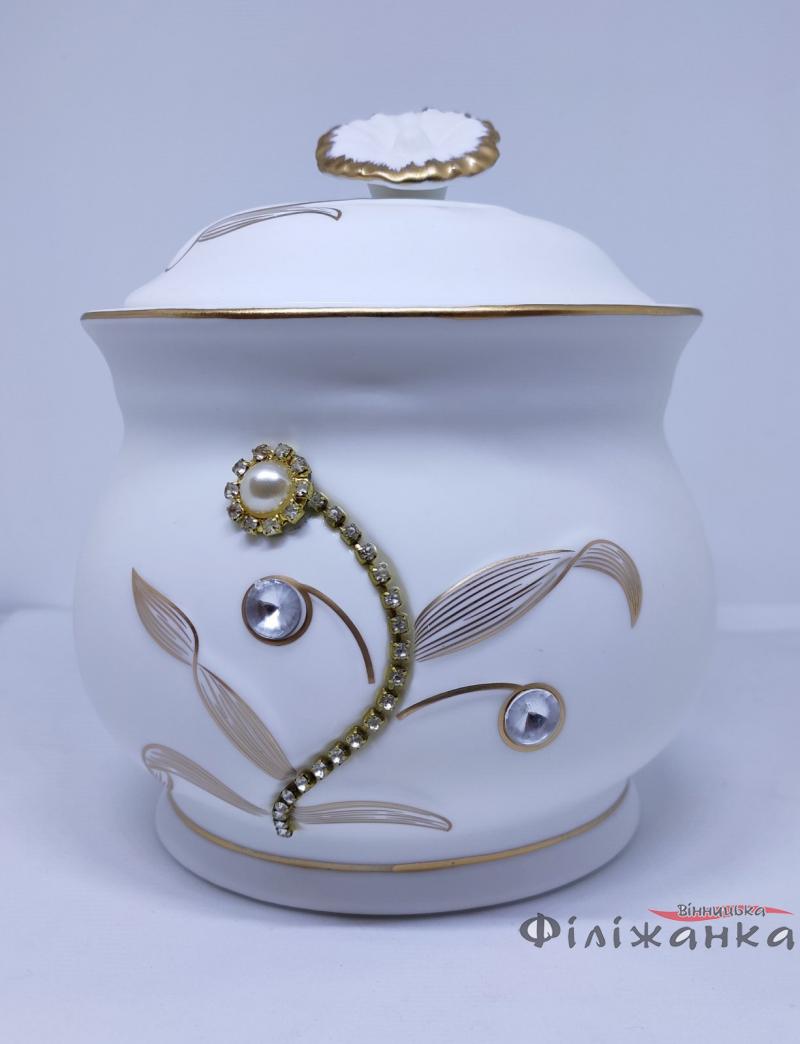 Подарочный набор Tarlton: керамическая сахарница "Жемчуг" + чай черный крупнолистовой Tarlton OPA 100 г (55673)