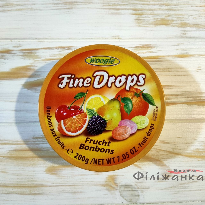 Льодяники фруктові Woogie Fine Drops Frucht Bonbons 200 г (56814)