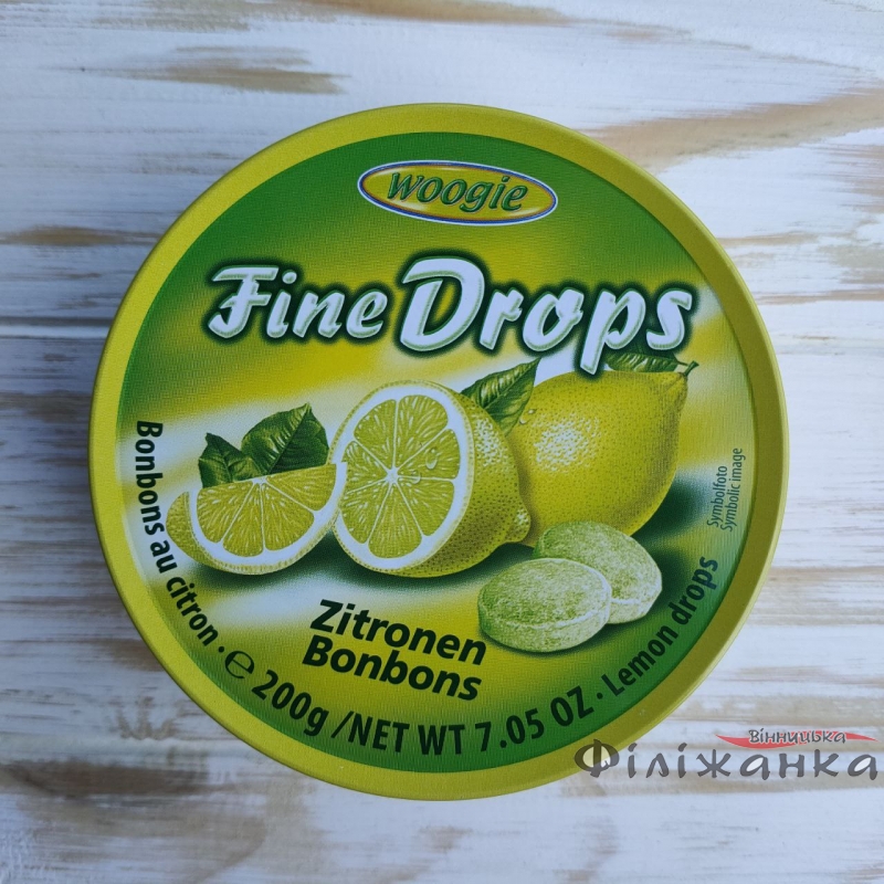 Льодяники зі смаком лимону Woogie Fine Drops 200 г (57100)