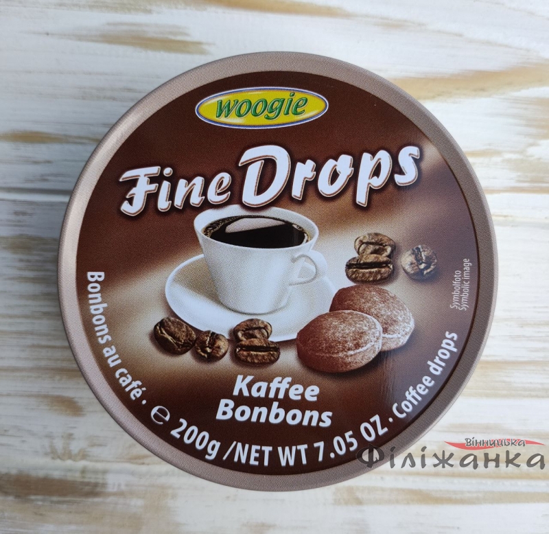 Льодяники зі смаком кави Woogie Fine Drops 200 г (56976)