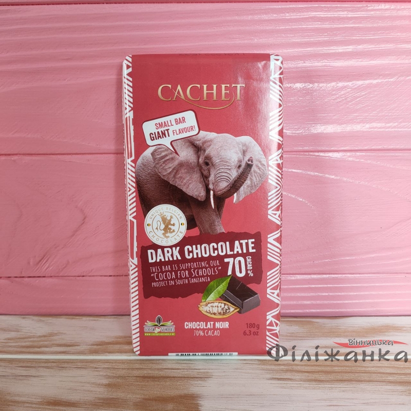 Шоколад черный Cachet Dark 70% 180 г (56611)