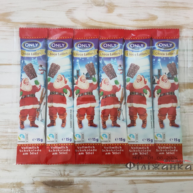 Різдвяні шоколадні цукерки на паличці 15 г*6 шт (57304)