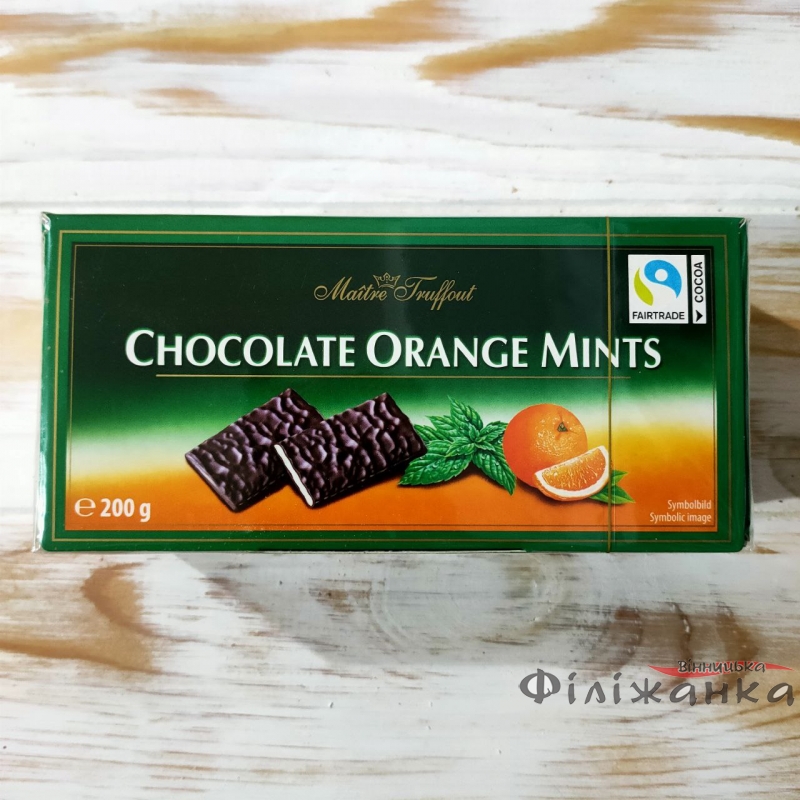 Цукерки з темного шоколаду з начинкою з апельсину Maitre Truffout Chocolate Orange Mints 200 г (57361)