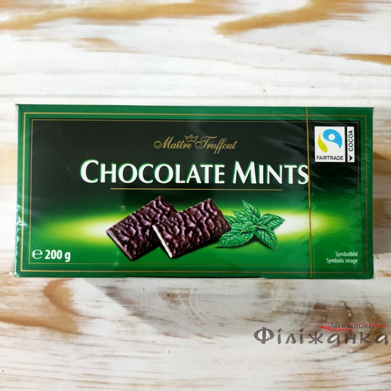 Конфеты из темного шоколада с мятной начинкой Maitre Truffout Chocolate Mints 200 г (57360)