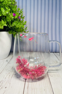 Чашка скляна подвійна  Яскрава чарівність 350 мл  (60772)