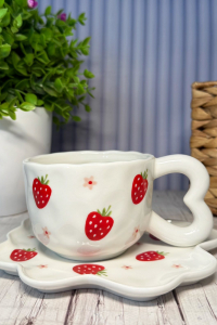Чашка з блюдцем Полуниця і любов 300 мл (61146)