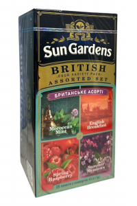 Чай Sun Gardens British Британське асорті 25 пакетиків в конвертах 43,4 г (58213)