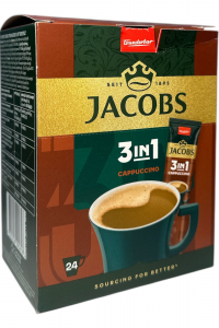 Кава Jacobs Cappuccino 3в1 в стіках 24 х 12,5 г (461)