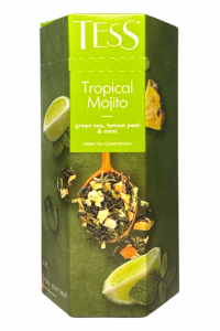 Чай Tess Tropical Mojito Туба зелений листовий  з м'ятою, імбирем та ароматом мохіто 70 г (61545)
