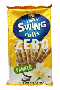 Вафельные трубочки Happy Swing с ванильно-кремовой начинкой без сахара 150 г (61565)